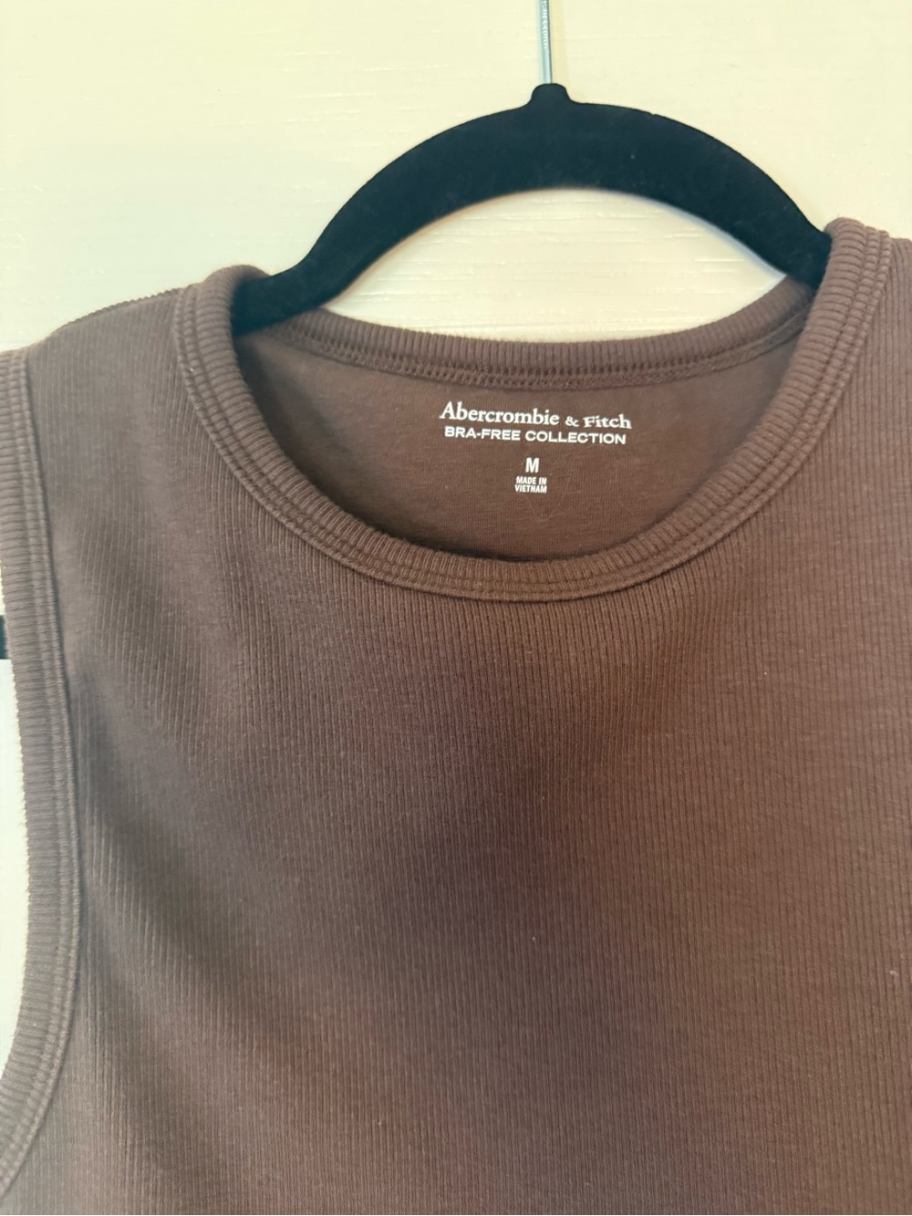 Abercrombie & Fitch Bra-Free Ribbed Tank Top — Brown - Picture 3 of 3
